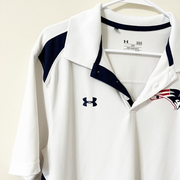 Under Armour Men's New England Patriots White Embroidered Polo Shirt Size Large - Picture 4 of 9